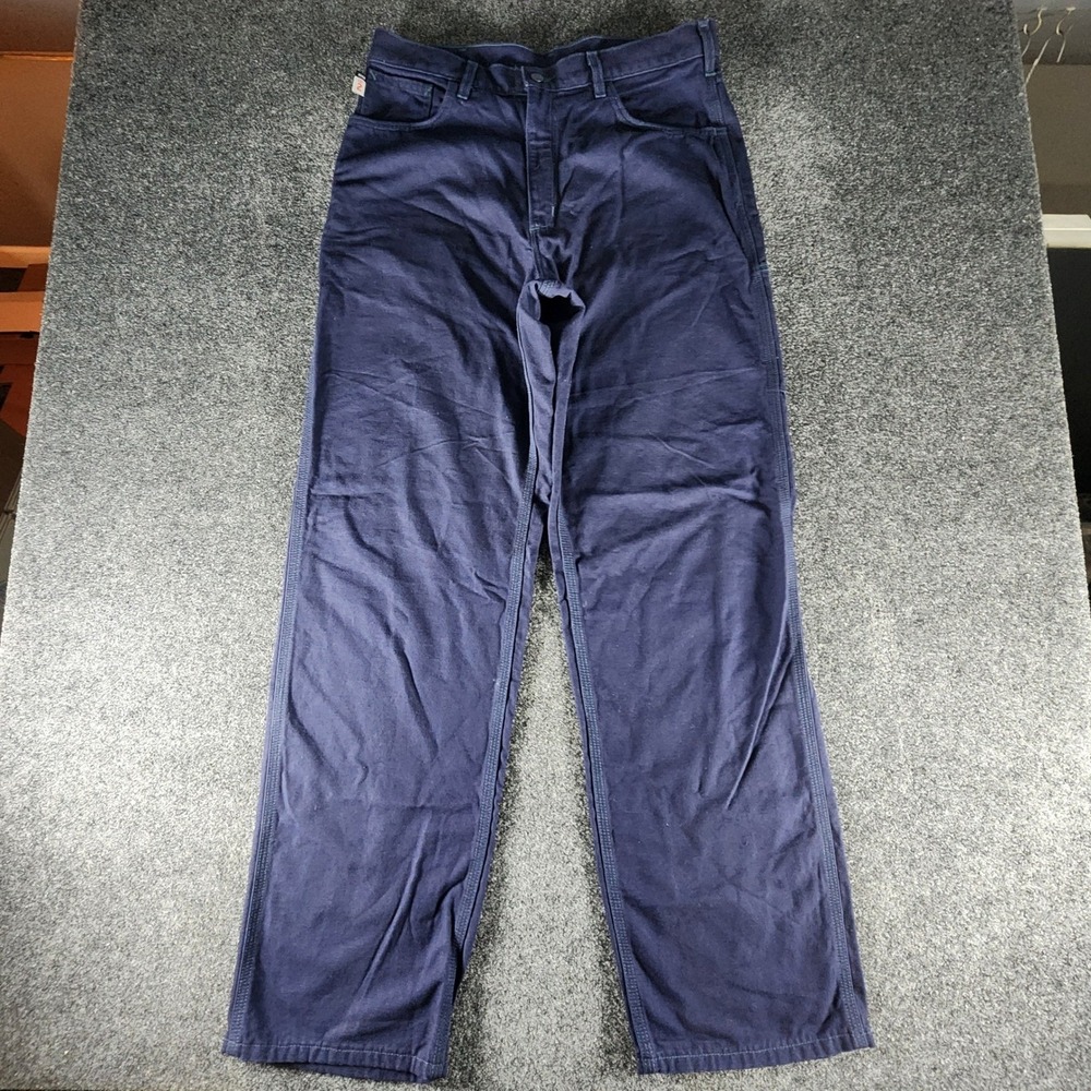 Carhartt FR Flame Resistant Loose Fit Canvas Work Pants Navy Blue Men's 35x34